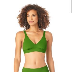 Anne Cole Grass Green Triangle Bikini Top Sz LG